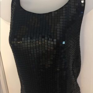 tank top made of black sequins